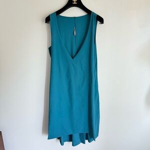 Alembika vneck flowy dress top teal size 5 (14-16)